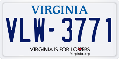 VA license plate VLW3771