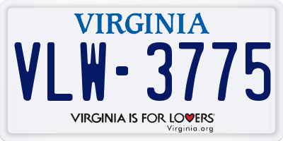 VA license plate VLW3775