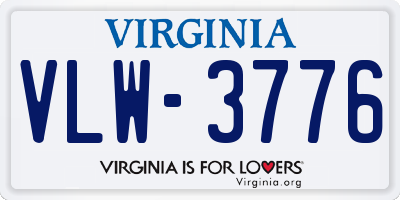 VA license plate VLW3776