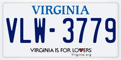 VA license plate VLW3779