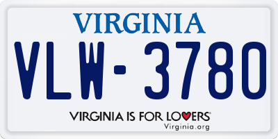 VA license plate VLW3780