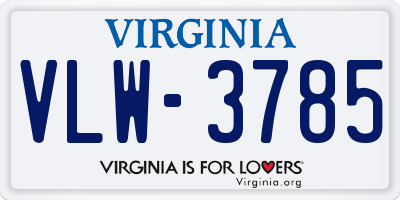 VA license plate VLW3785