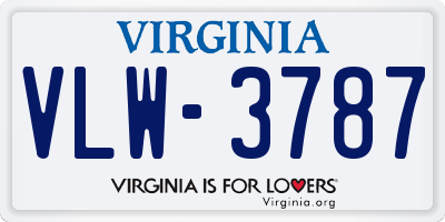 VA license plate VLW3787