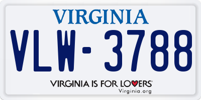 VA license plate VLW3788