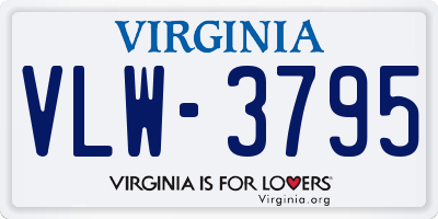 VA license plate VLW3795