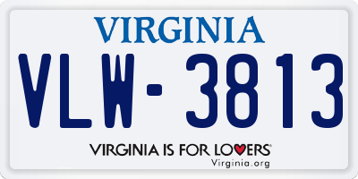 VA license plate VLW3813