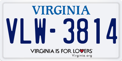 VA license plate VLW3814