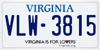 VA license plate VLW3815