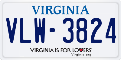 VA license plate VLW3824