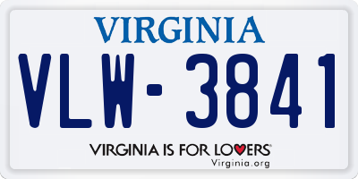 VA license plate VLW3841