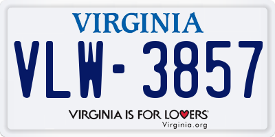 VA license plate VLW3857