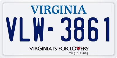 VA license plate VLW3861