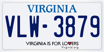 VA license plate VLW3879