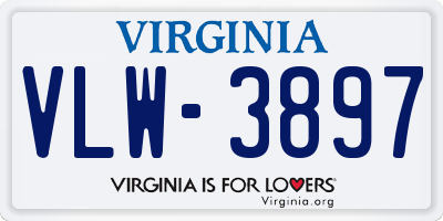 VA license plate VLW3897