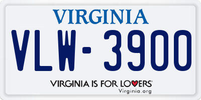 VA license plate VLW3900