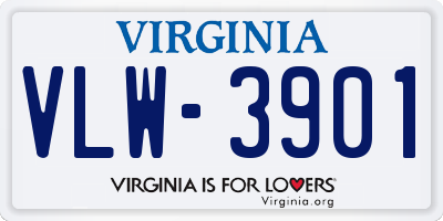 VA license plate VLW3901