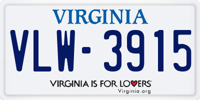 VA license plate VLW3915