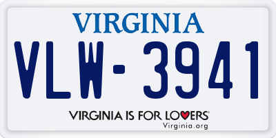 VA license plate VLW3941