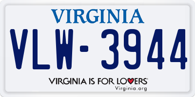 VA license plate VLW3944