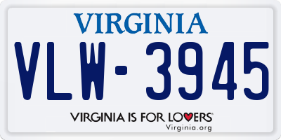 VA license plate VLW3945