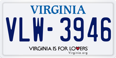 VA license plate VLW3946