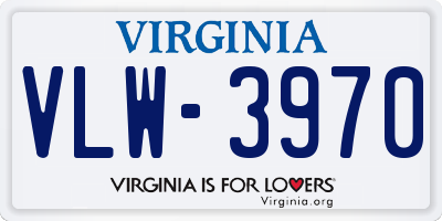 VA license plate VLW3970