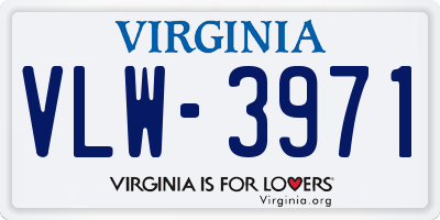 VA license plate VLW3971