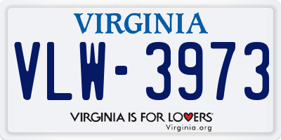 VA license plate VLW3973