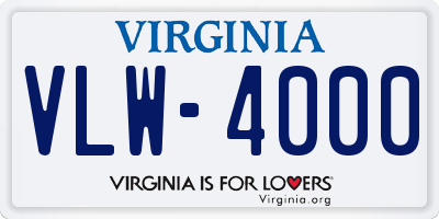 VA license plate VLW4000