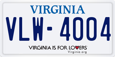 VA license plate VLW4004