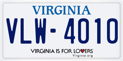 VA license plate VLW4010