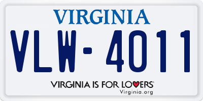 VA license plate VLW4011