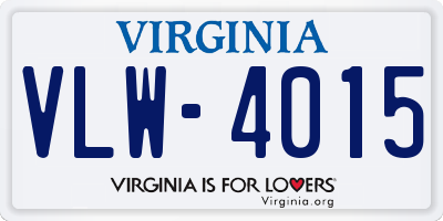 VA license plate VLW4015