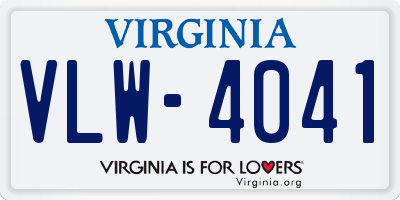 VA license plate VLW4041