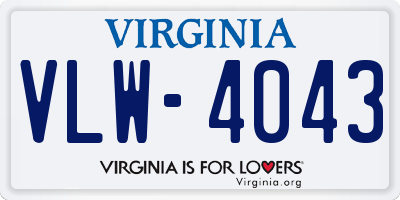 VA license plate VLW4043