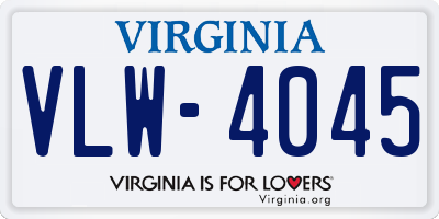 VA license plate VLW4045