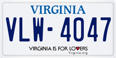 VA license plate VLW4047