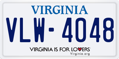 VA license plate VLW4048