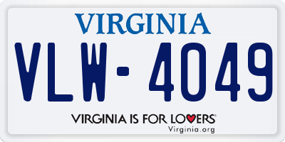 VA license plate VLW4049