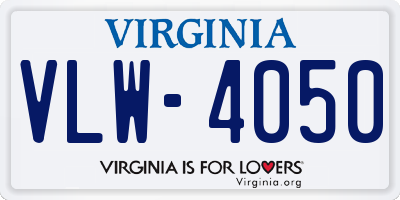 VA license plate VLW4050