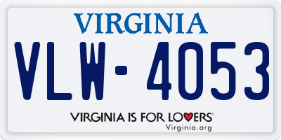 VA license plate VLW4053