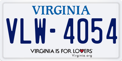 VA license plate VLW4054