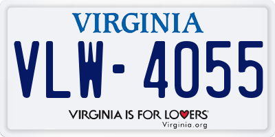 VA license plate VLW4055