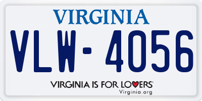 VA license plate VLW4056