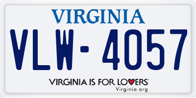 VA license plate VLW4057