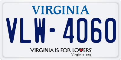 VA license plate VLW4060