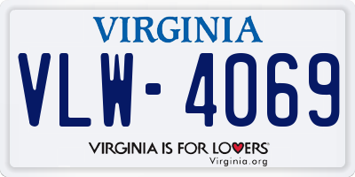 VA license plate VLW4069