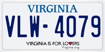 VA license plate VLW4079