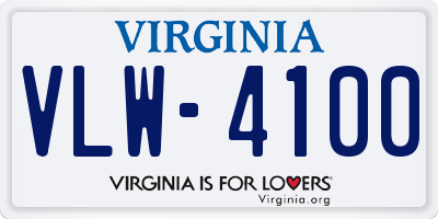 VA license plate VLW4100