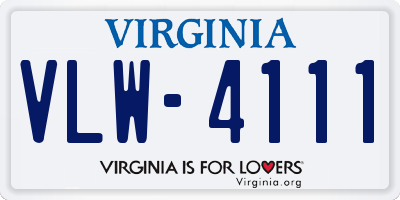 VA license plate VLW4111